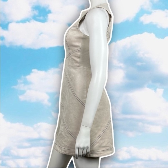 BCBGMAXAZRIA Alaina Faux Suede A-Line Zip Up Dress Mod Date Night Retro 60s - Picture 7 of 14